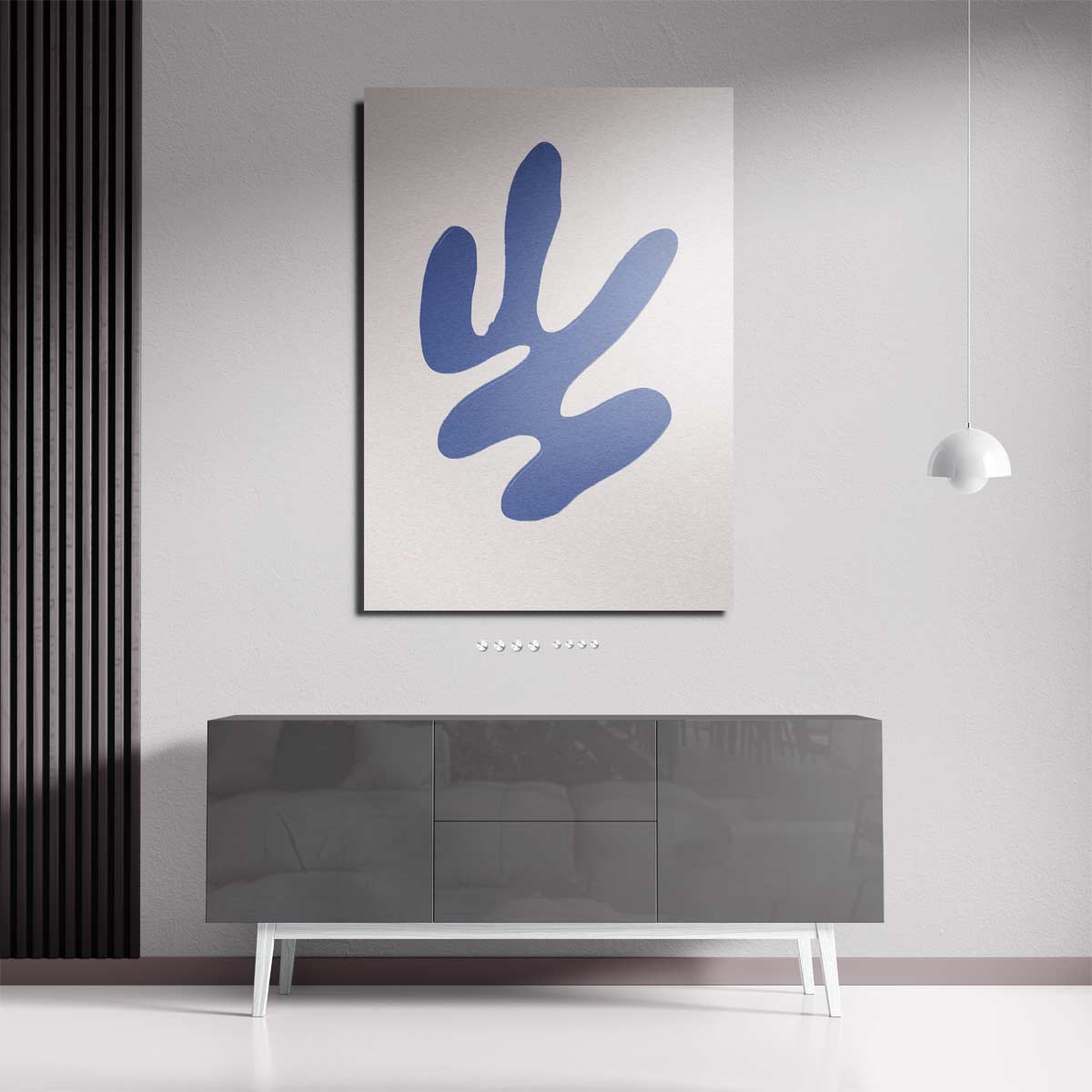 Blauwe Vloeiende Vorm Kunstwerk-canvas-dibond-plexiglas-wanddecoratie-WallArtistic