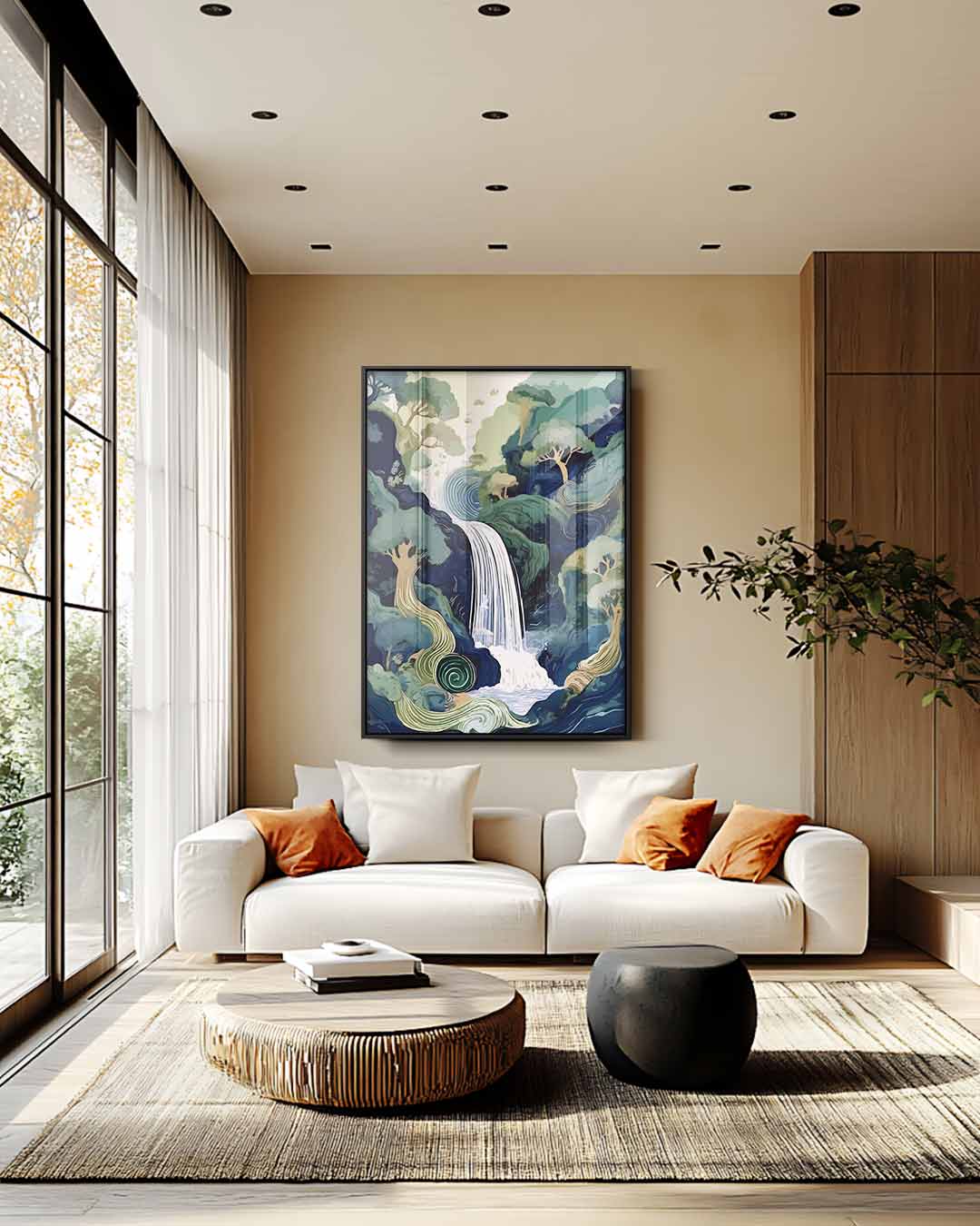 Magische Boswaterval Kunstwerk-canvas-dibond-plexiglas-wanddecoratie-WallArtistic