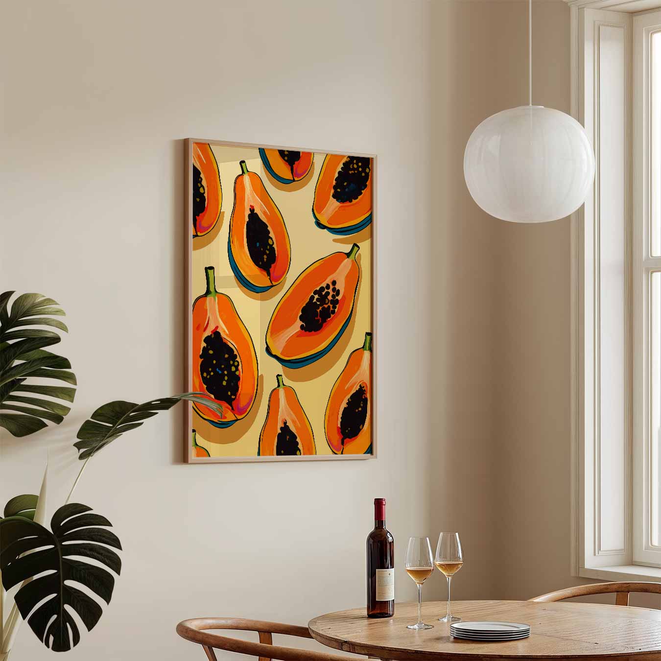 Tropische Papaja Paradijs Poster-WallArtistic