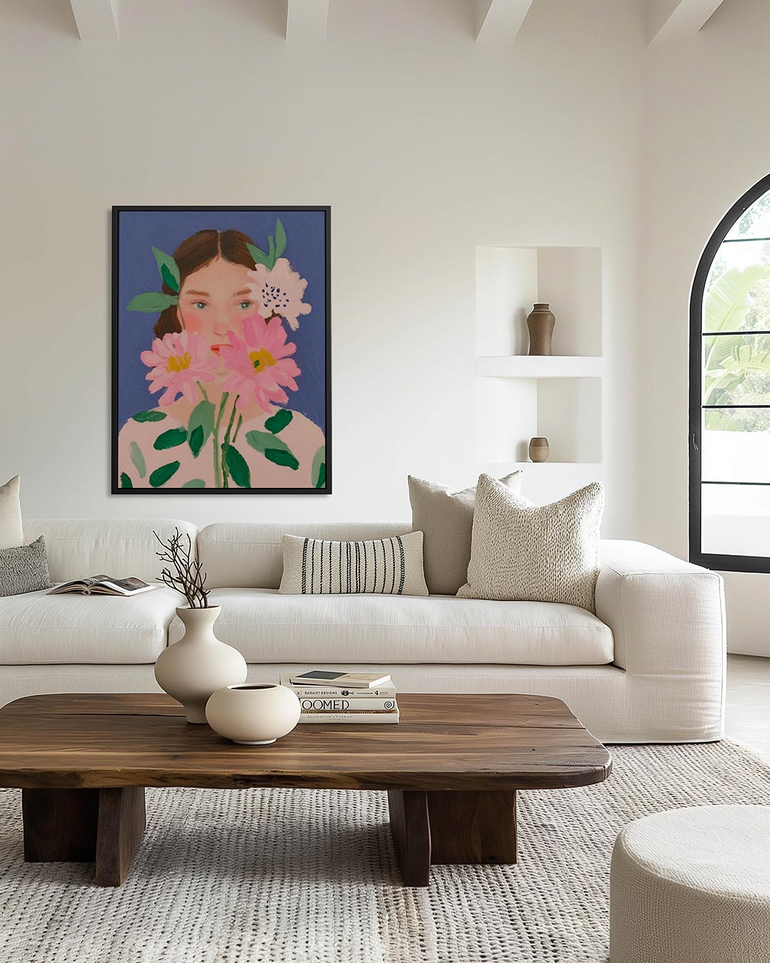 Bloemrijke portret Kunstwerk