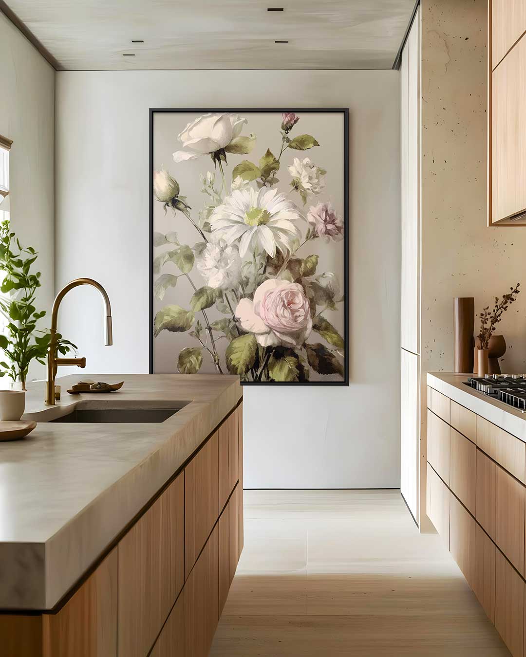 Bloemrijke Romantiek Kunstwerk-canvas-dibond-plexiglas-wanddecoratie-WallArtistic