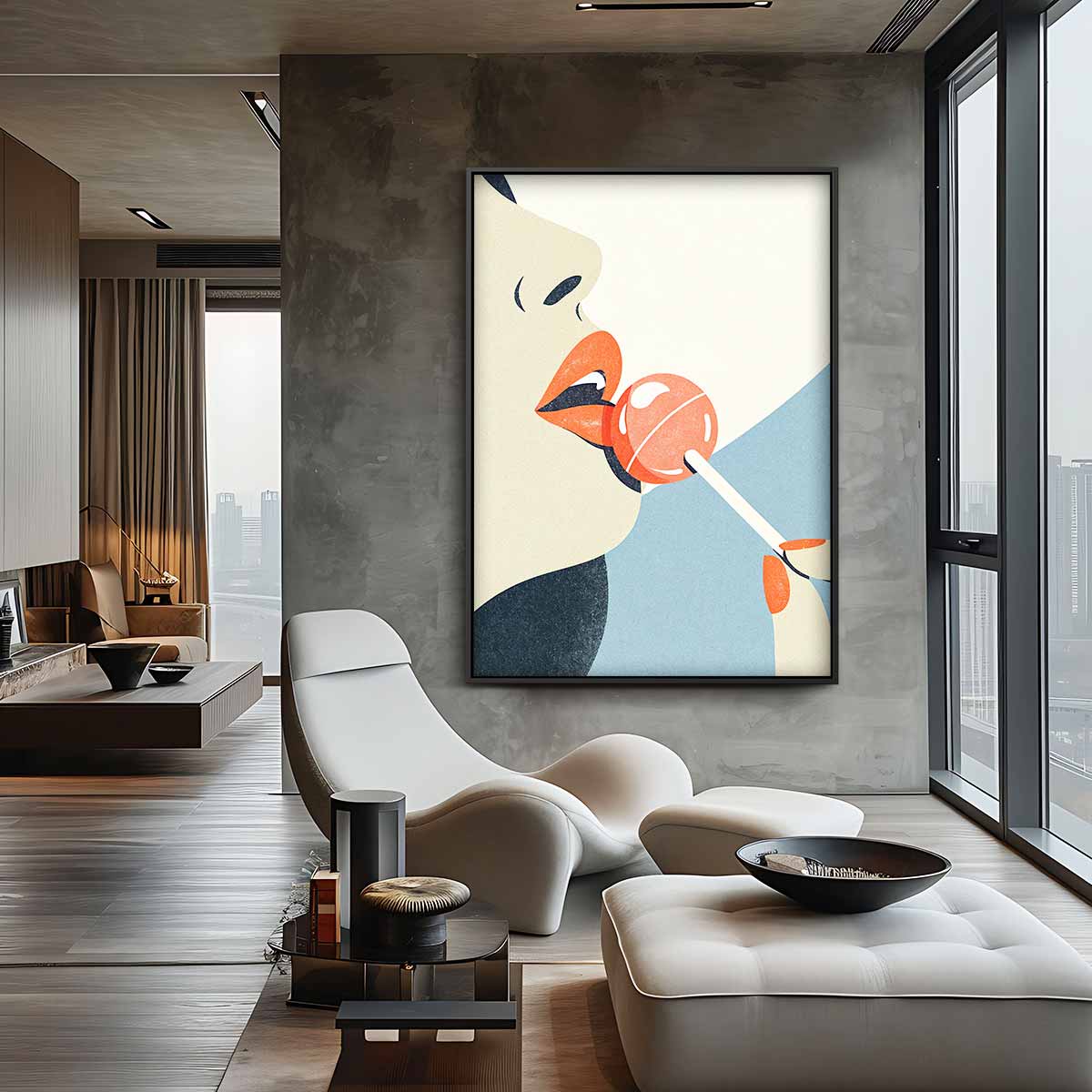 Verleidelijke Kunst met Lolly Kunstwerk-canvas-dibond-plexiglas-wanddecoratie-WallArtistic