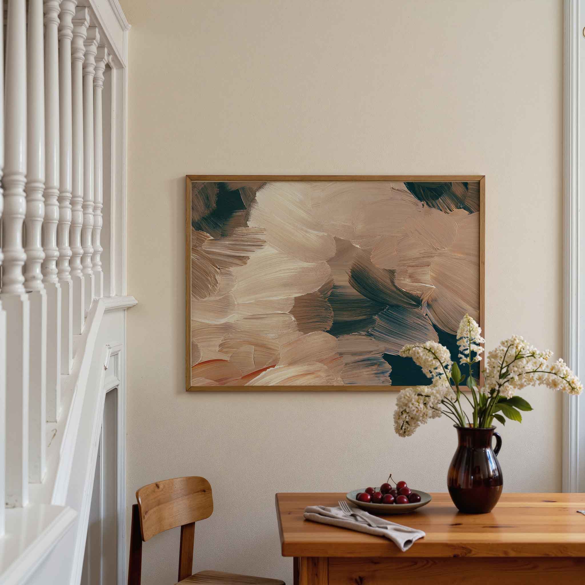 Abstracte penseelstreken Poster