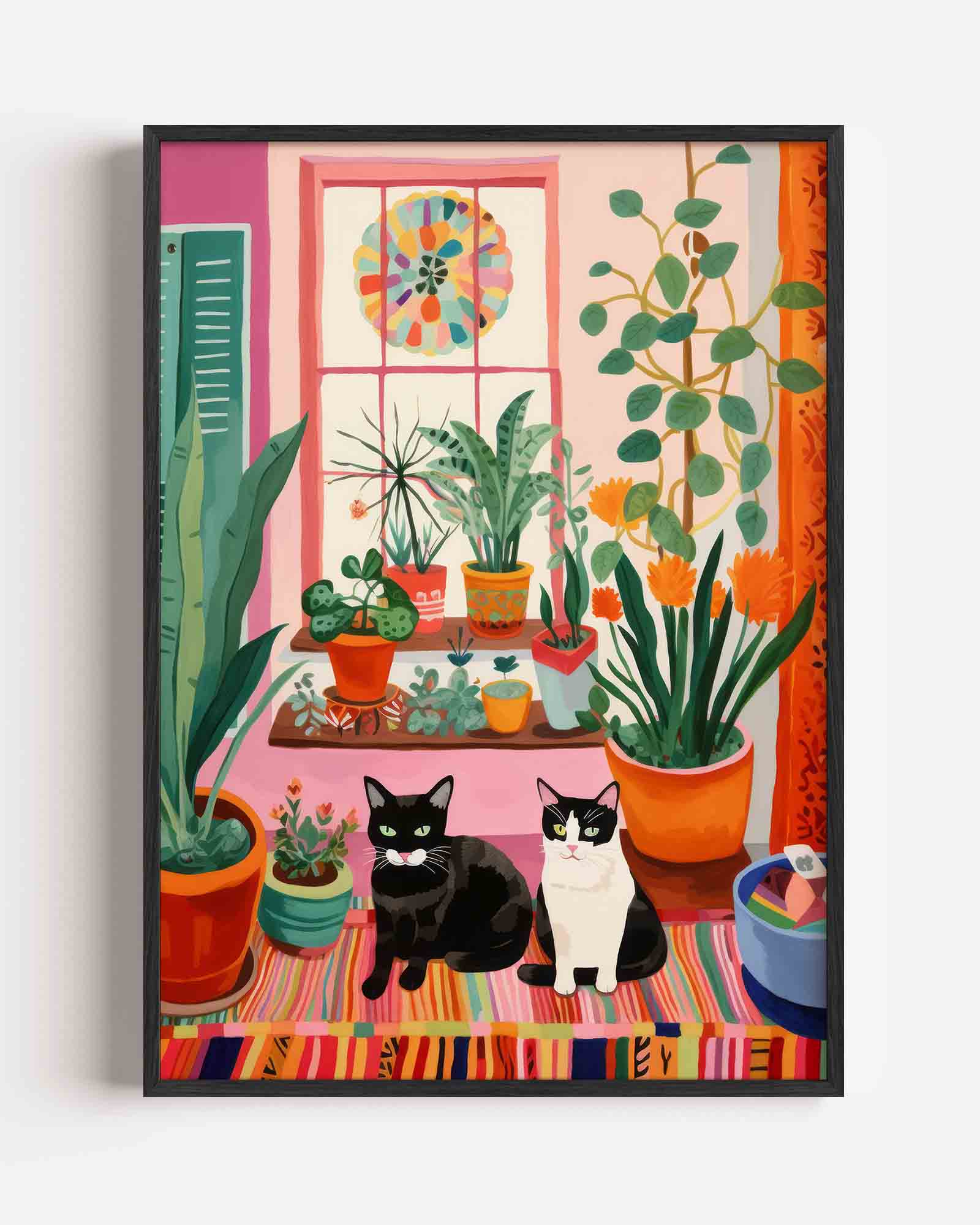 Katten en planten Poster