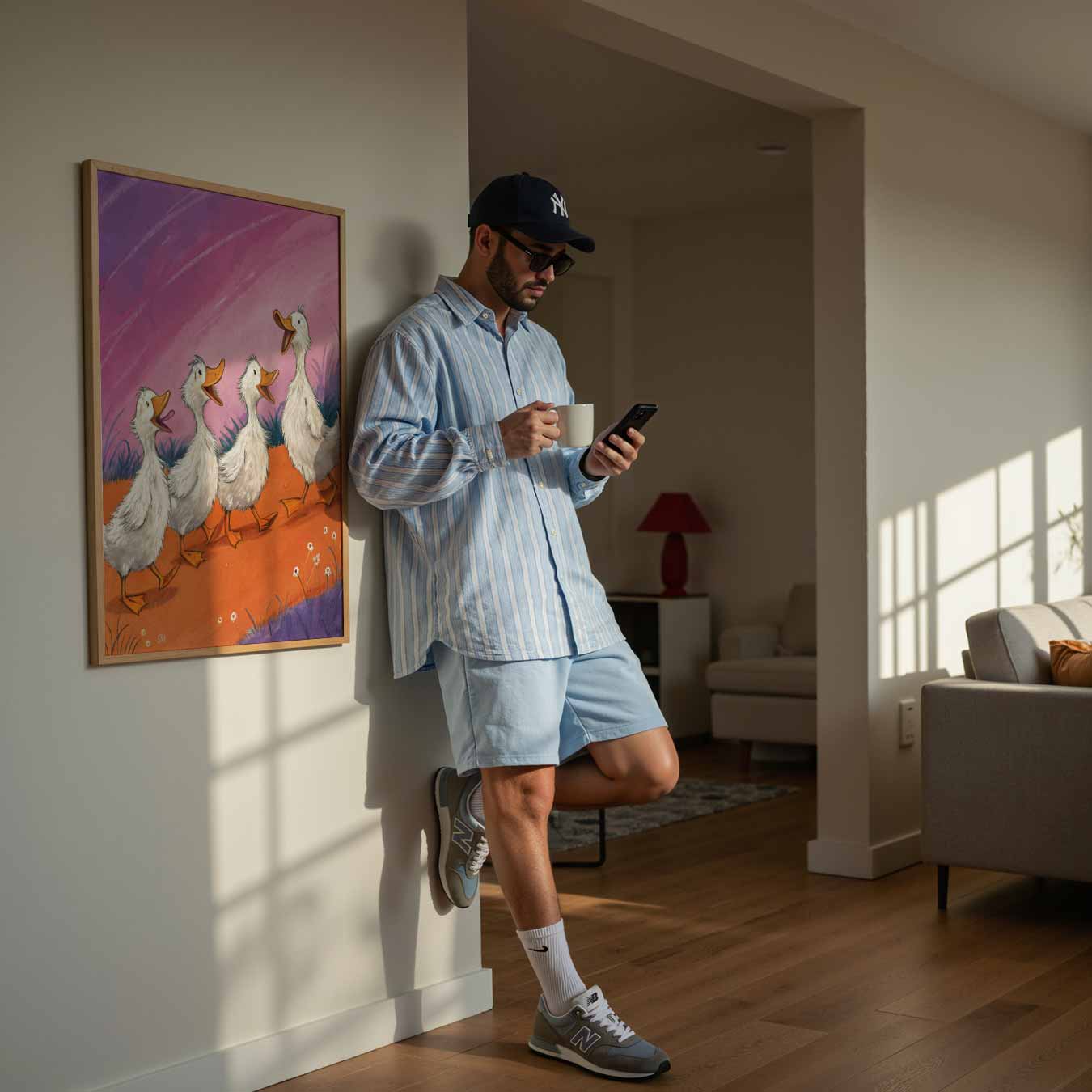 Vrolijke Eendjes Mars Poster-WallArtistic