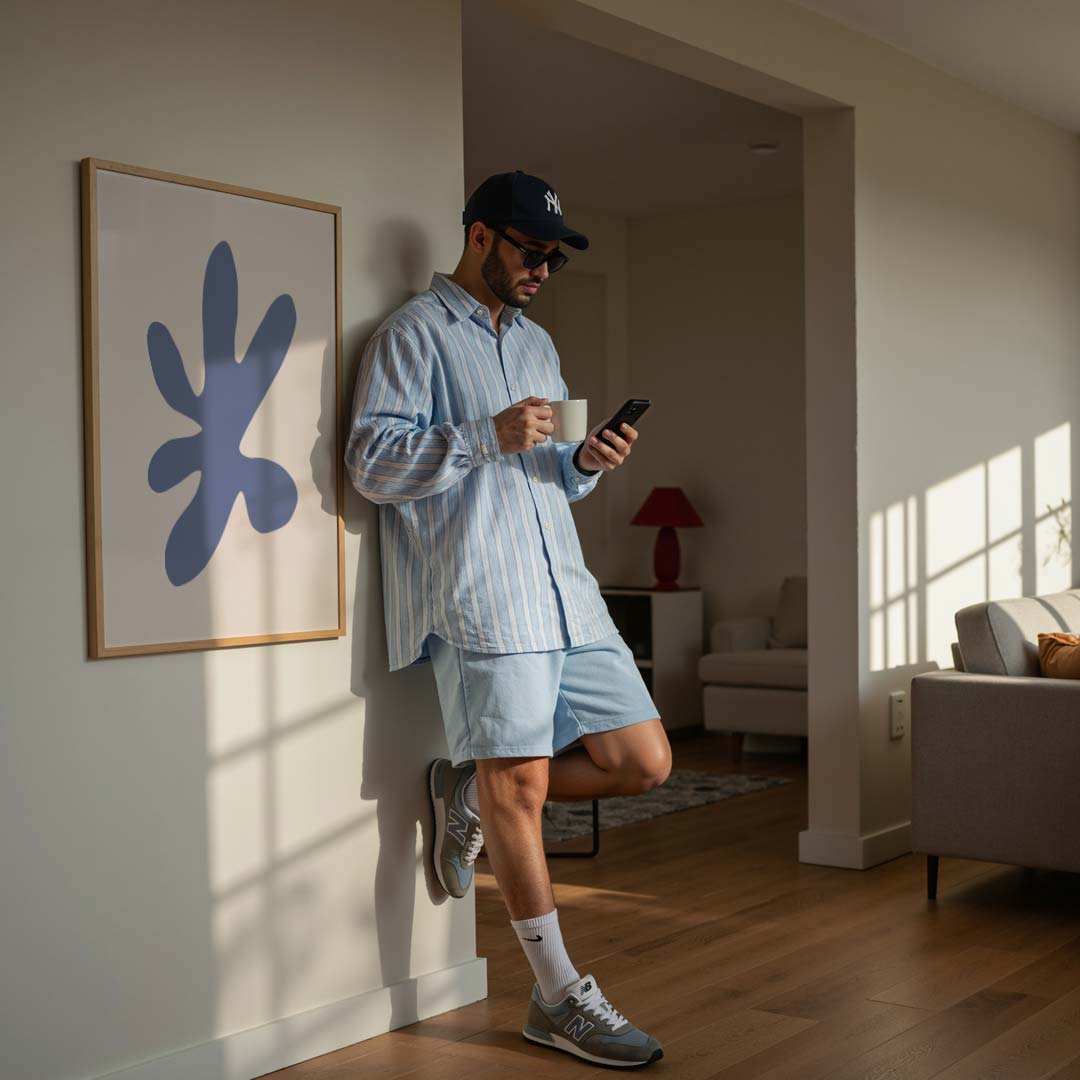 Abstracte Bloemvorm Kunstposter-WallArtistic