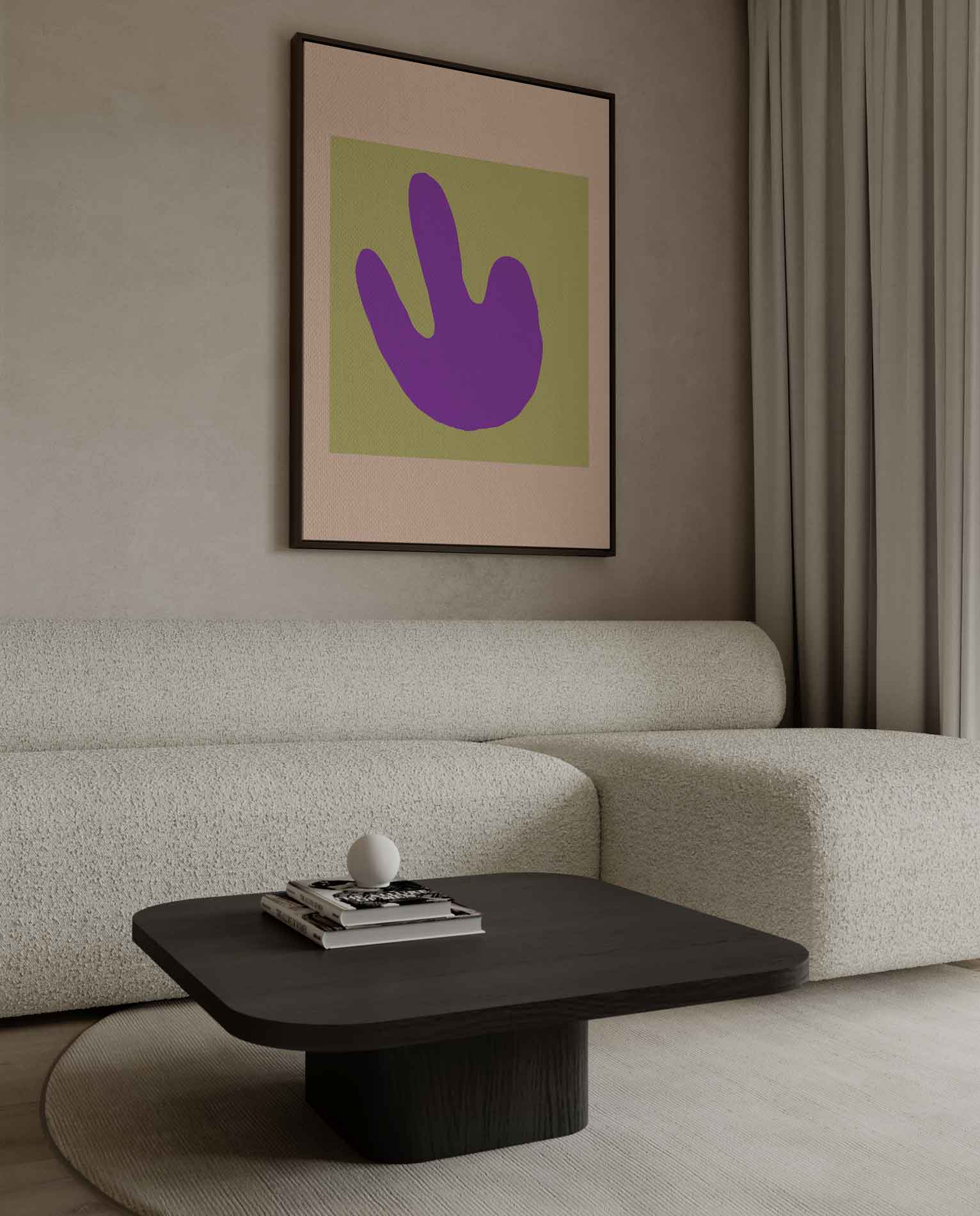Paarse Abstracte Handafdruk Kunstwerk-canvas-dibond-plexiglas-wanddecoratie-WallArtistic