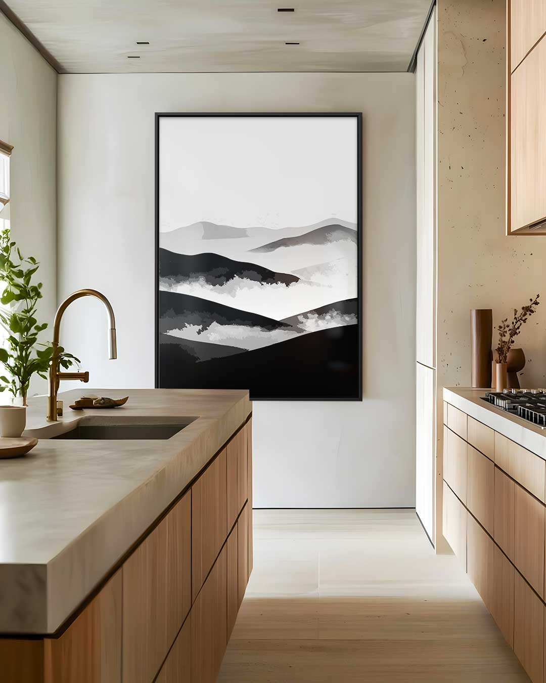 Mystieke Bergsilhouetten Kunstwerk-canvas-dibond-plexiglas-wanddecoratie-WallArtistic