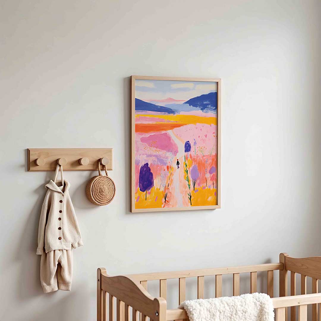 Landschap met wandelaar Poster