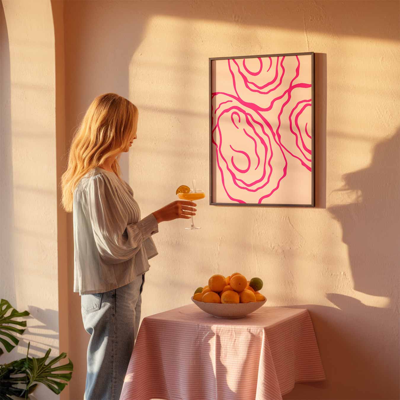 Moderne Pastel Oyster Print Poster-WallArtistic