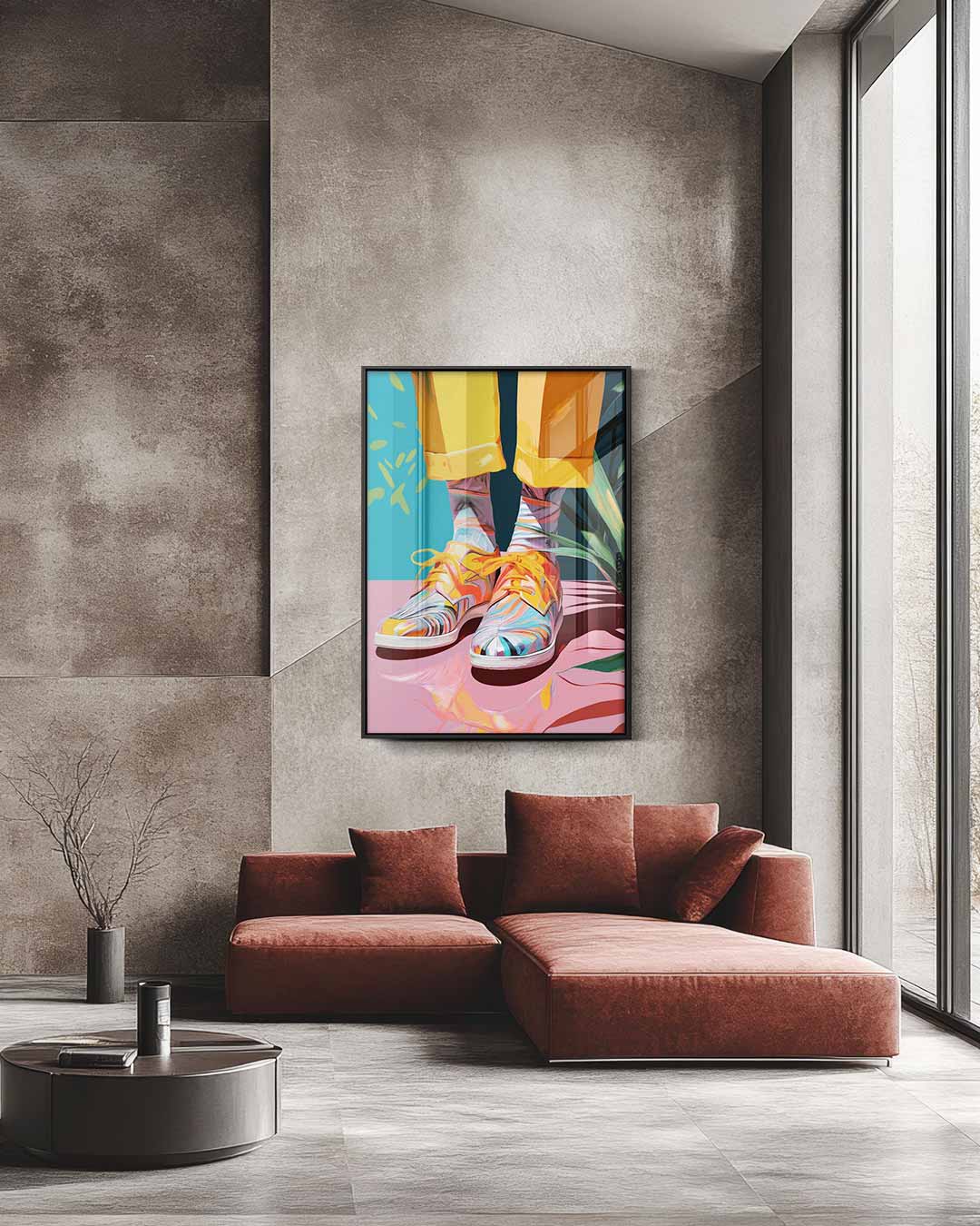 Kleurrijke Lente Wandeling Kunstwerk-canvas-dibond-plexiglas-wanddecoratie-WallArtistic