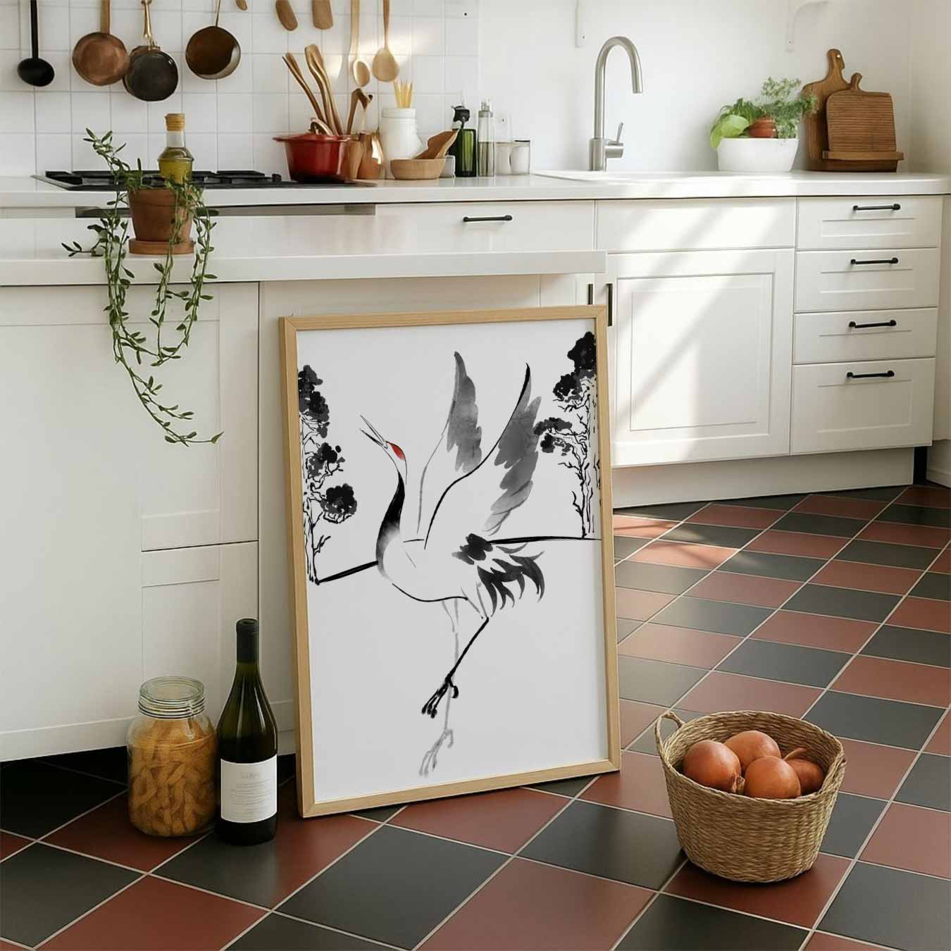 Dansende Kraanvogel Kunstposter