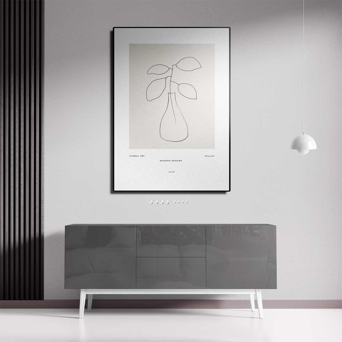 Botanische Minimalisme Illustratie Kunstwerk-canvas-dibond-plexiglas-wanddecoratie-WallArtistic