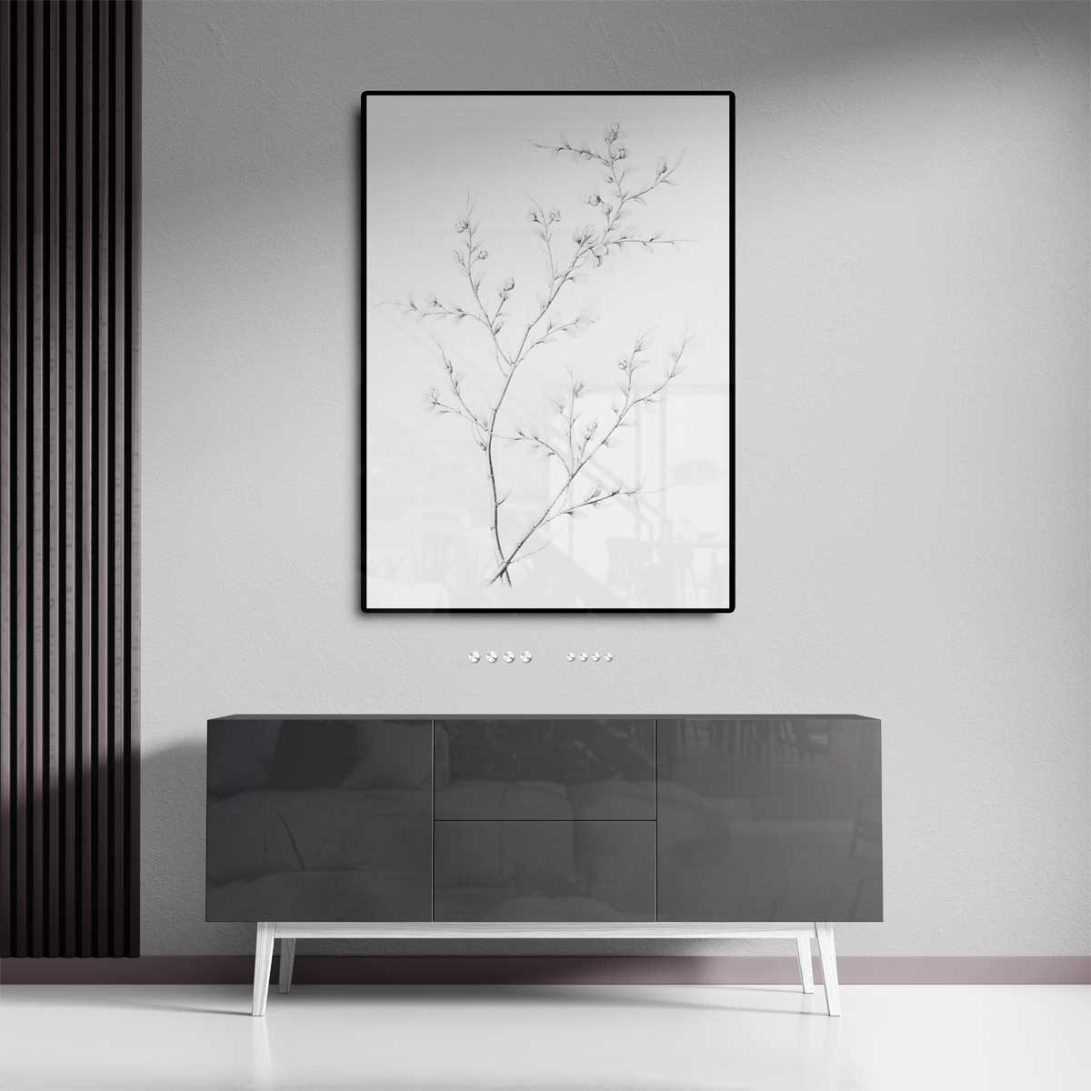 Elegante Potloodschets van Takken Kunstwerk-canvas-dibond-plexiglas-wanddecoratie-WallArtistic