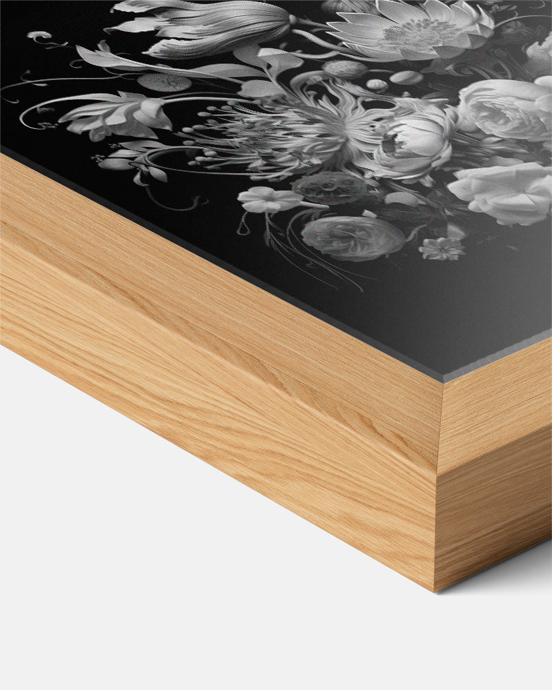 Elegante Zwart-Witte Bloemenposter-WallArtistic