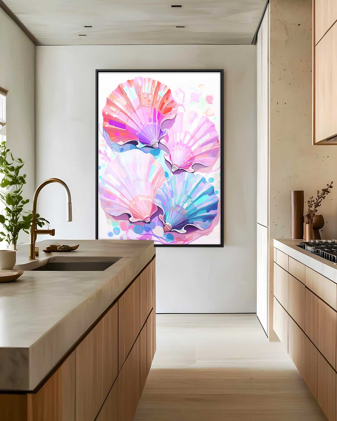 Kleurrijke Schelpenpracht Kunstwerk-canvas-dibond-plexiglas-wanddecoratie-WallArtistic