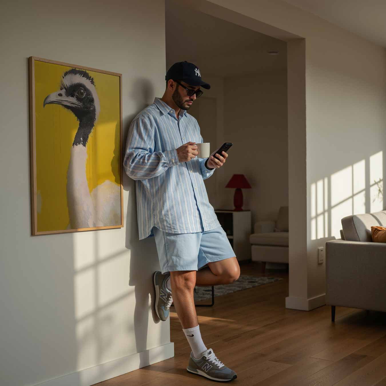 Moderne Struisvogel Kunstposter-WallArtistic