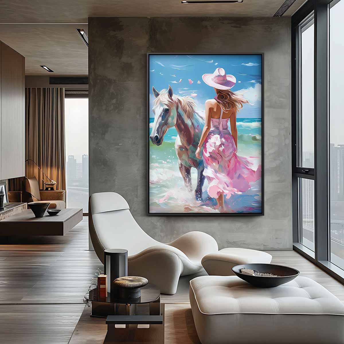 Aan de Zee met Elegantie Kunstwerk-canvas-dibond-plexiglas-wanddecoratie-WallArtistic