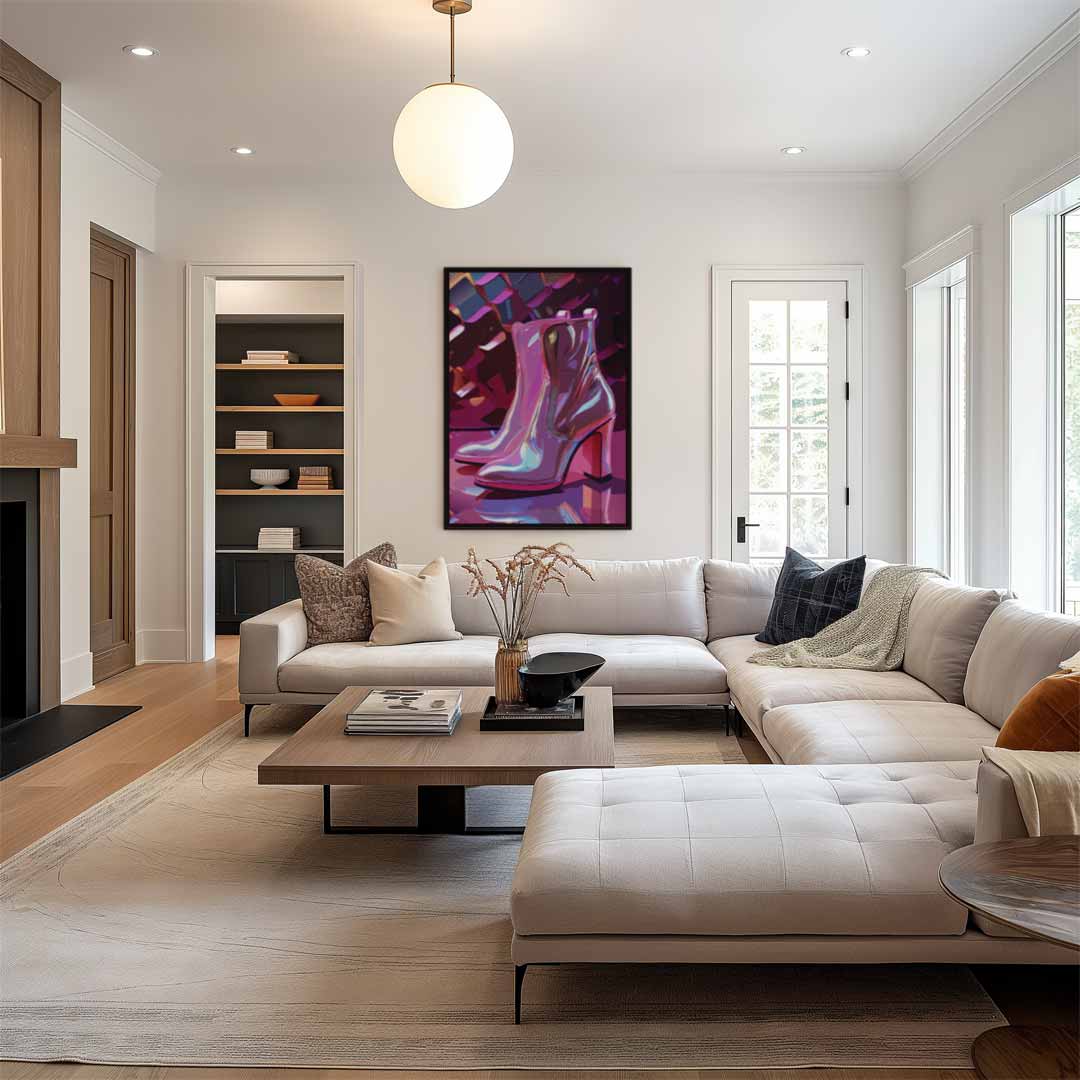 Lichteffecten Glanzende Laarzen Kunstwerk-canvas-dibond-plexiglas-wanddecoratie-WallArtistic