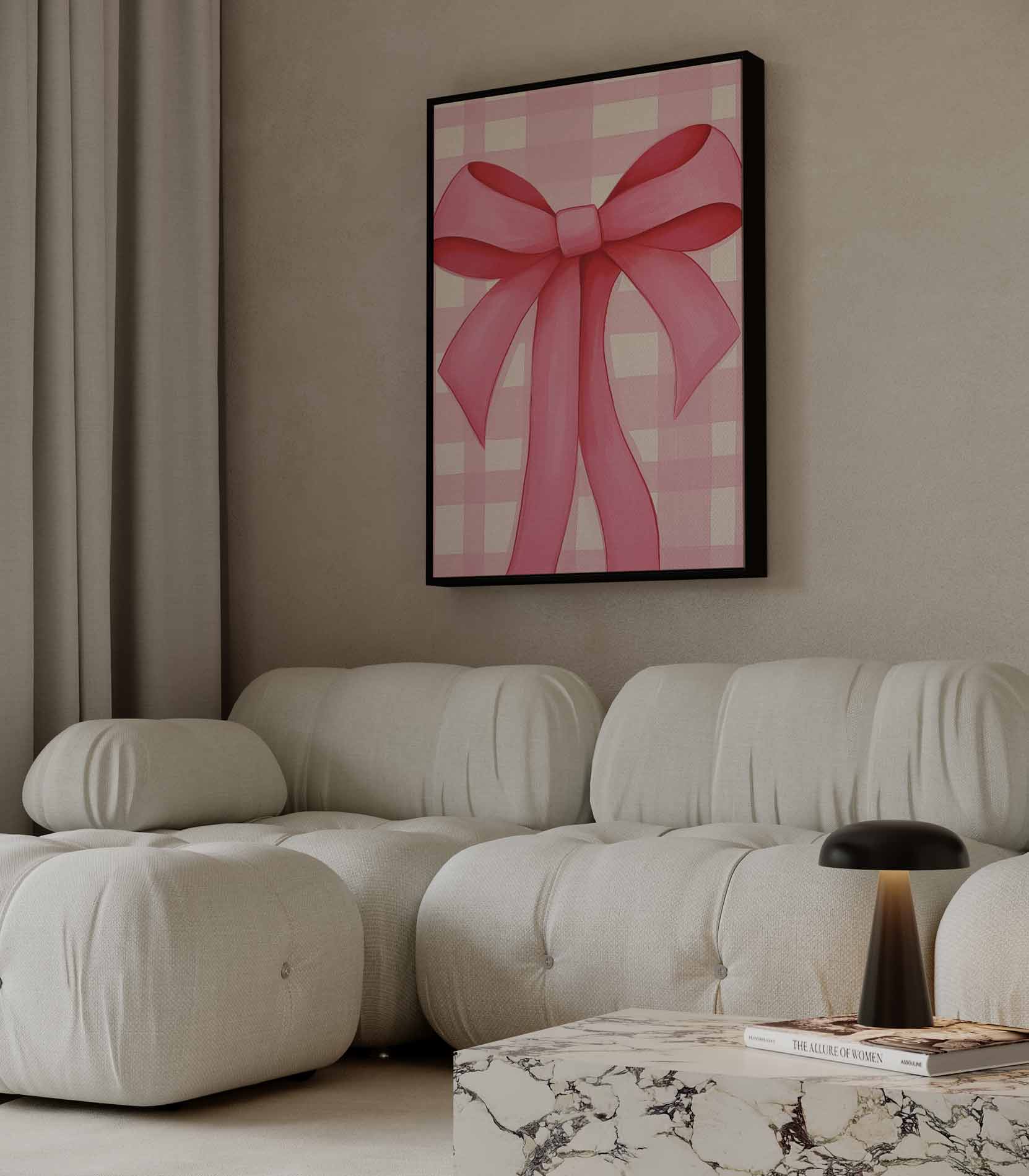 Roze Strik Kunstwerk-canvas-dibond-plexiglas-wanddecoratie-WallArtistic