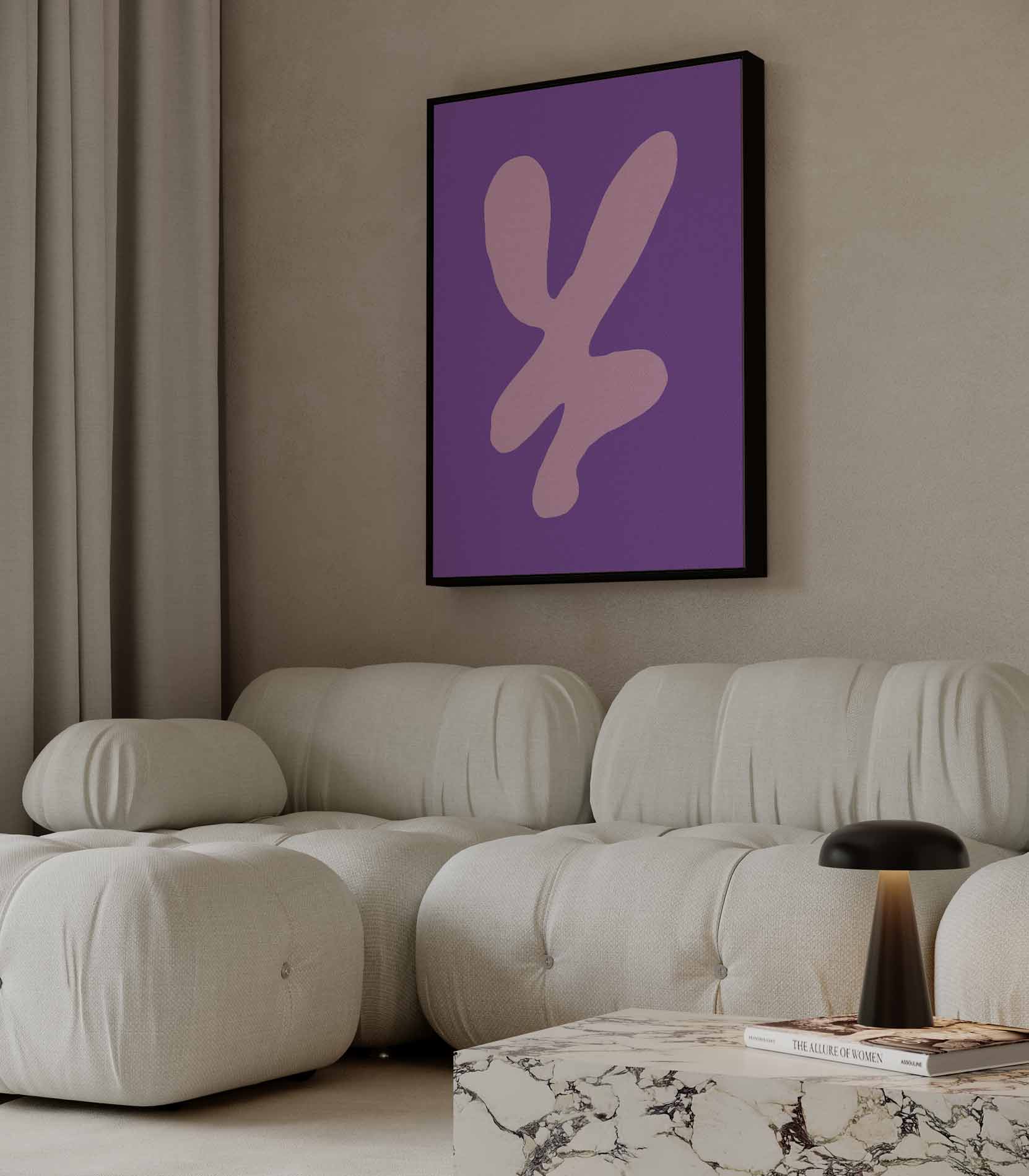 Vrolijke Vormen in Paars en Roze Kunstwerk-canvas-dibond-plexiglas-wanddecoratie-WallArtistic
