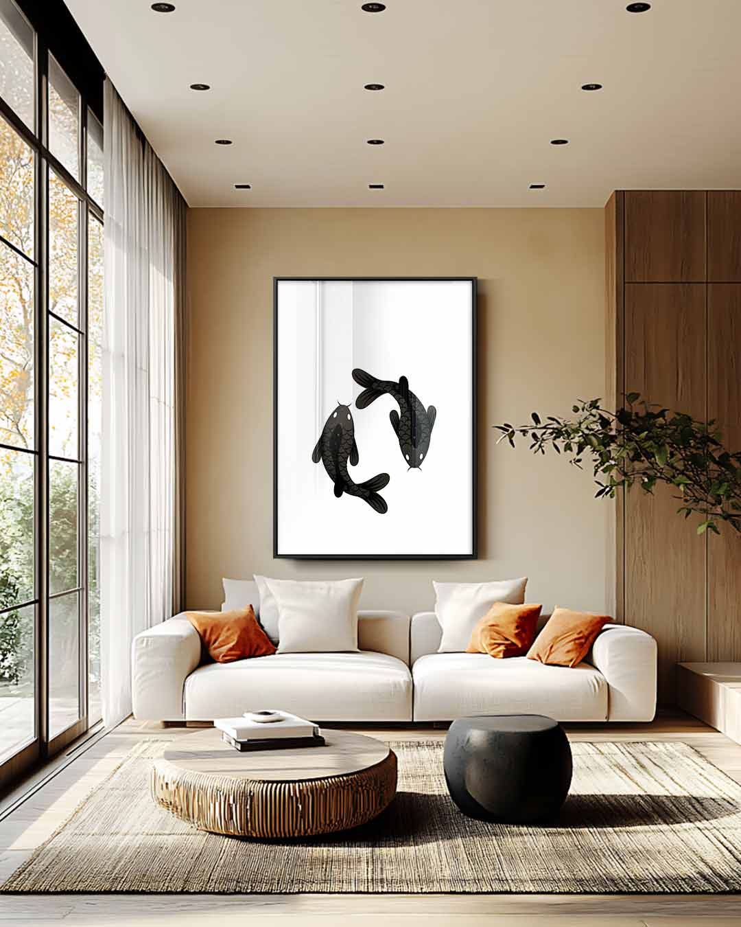 Yin Yang Koi Kunstwerk-canvas-dibond-plexiglas-wanddecoratie-WallArtistic