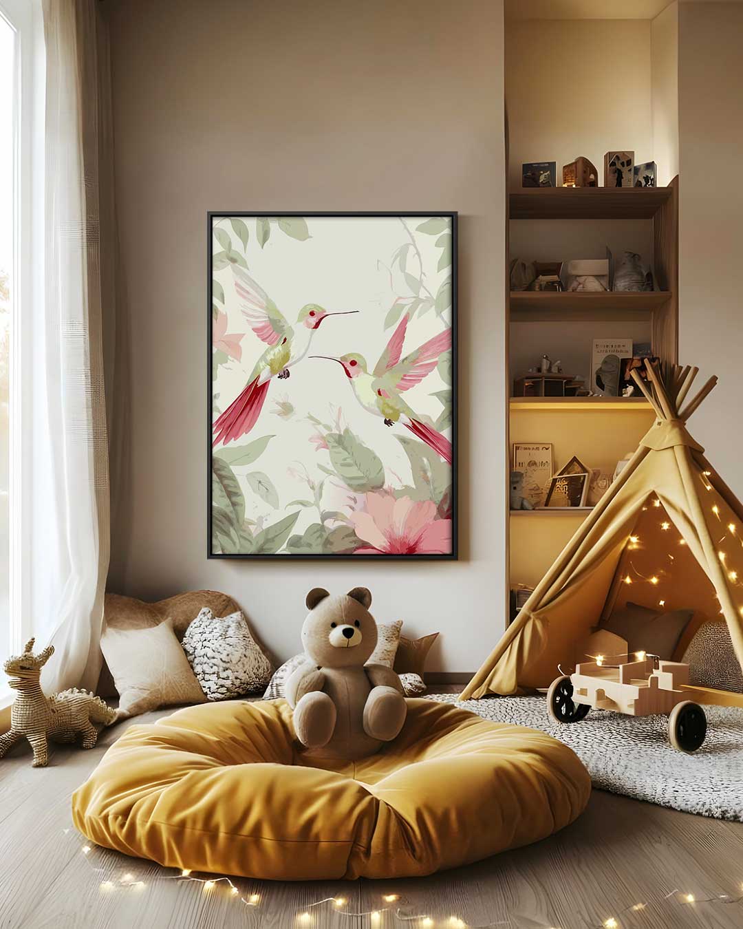 Tropisch Kolibrie Paradijs Kunstwerk-canvas-dibond-plexiglas-wanddecoratie-WallArtistic