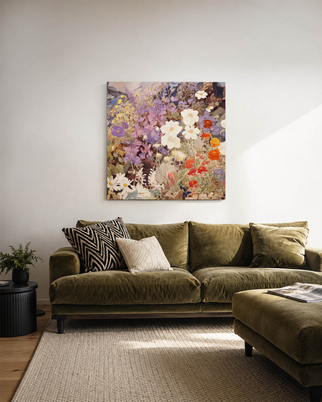 Bloemenpracht in pastel Kunstwerk