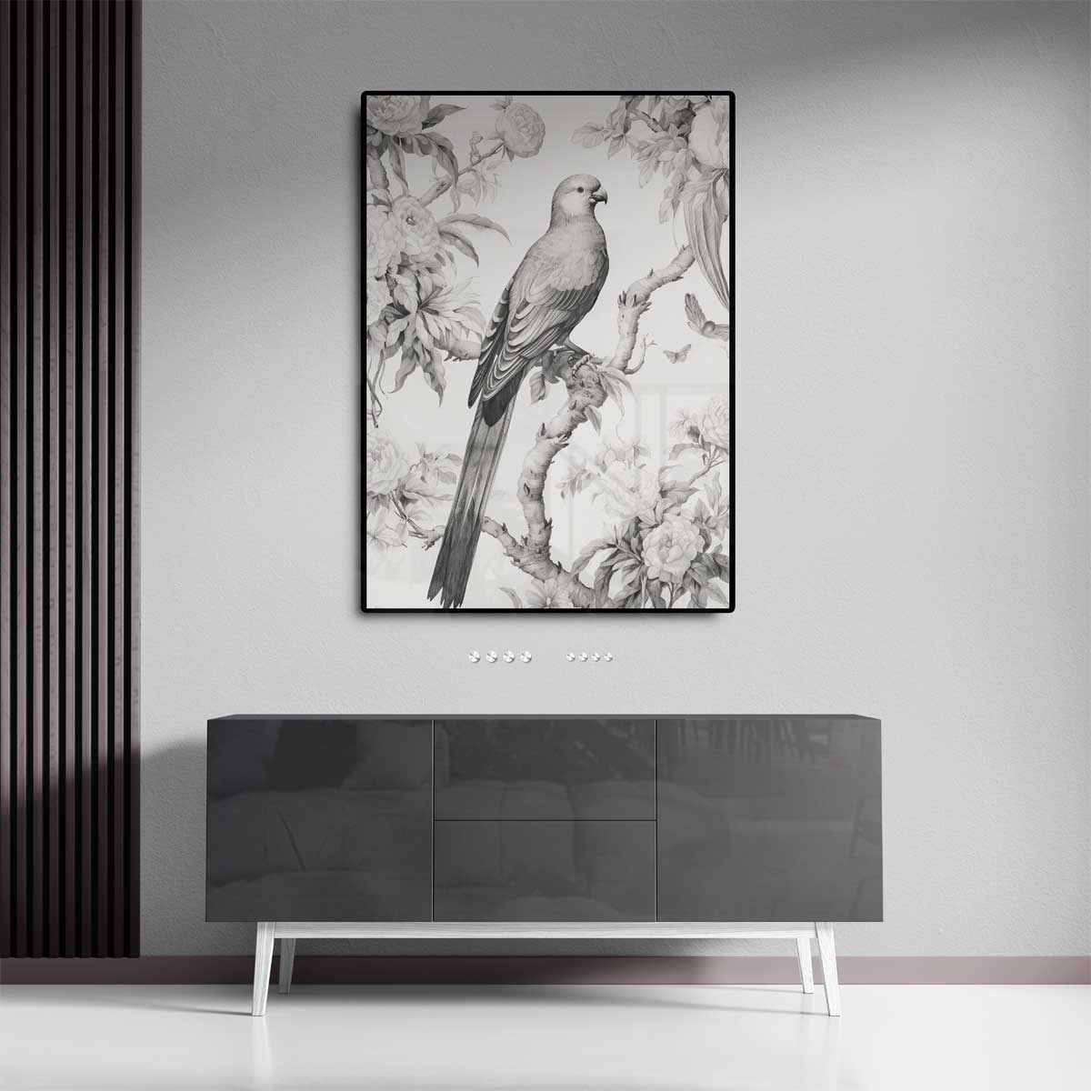 Elegante Parkiet in Bloemenpracht Kunstwerk-canvas-dibond-plexiglas-wanddecoratie-WallArtistic