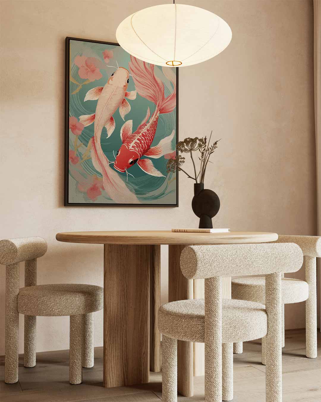 Vrolijke Koi Karpers Kunstwerk-canvas-dibond-plexiglas-wanddecoratie-WallArtistic