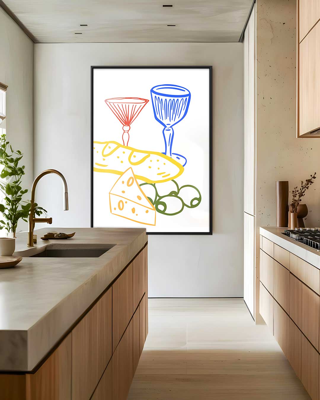 Kleurrijke Vintage Borrelstilleven Kunstwerk-canvas-dibond-plexiglas-wanddecoratie-WallArtistic