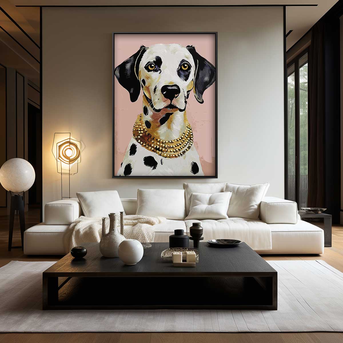 Stijlvolle Dalmatier Portret Kunstwerk-canvas-dibond-plexiglas-wanddecoratie-WallArtistic