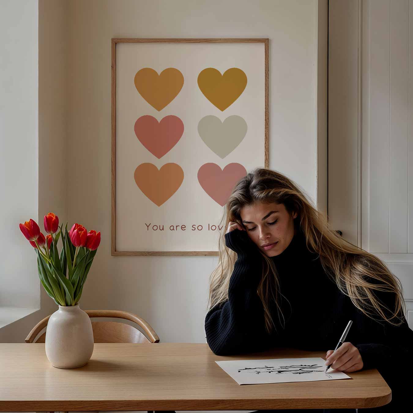Liefdevolle Hartjes Poster