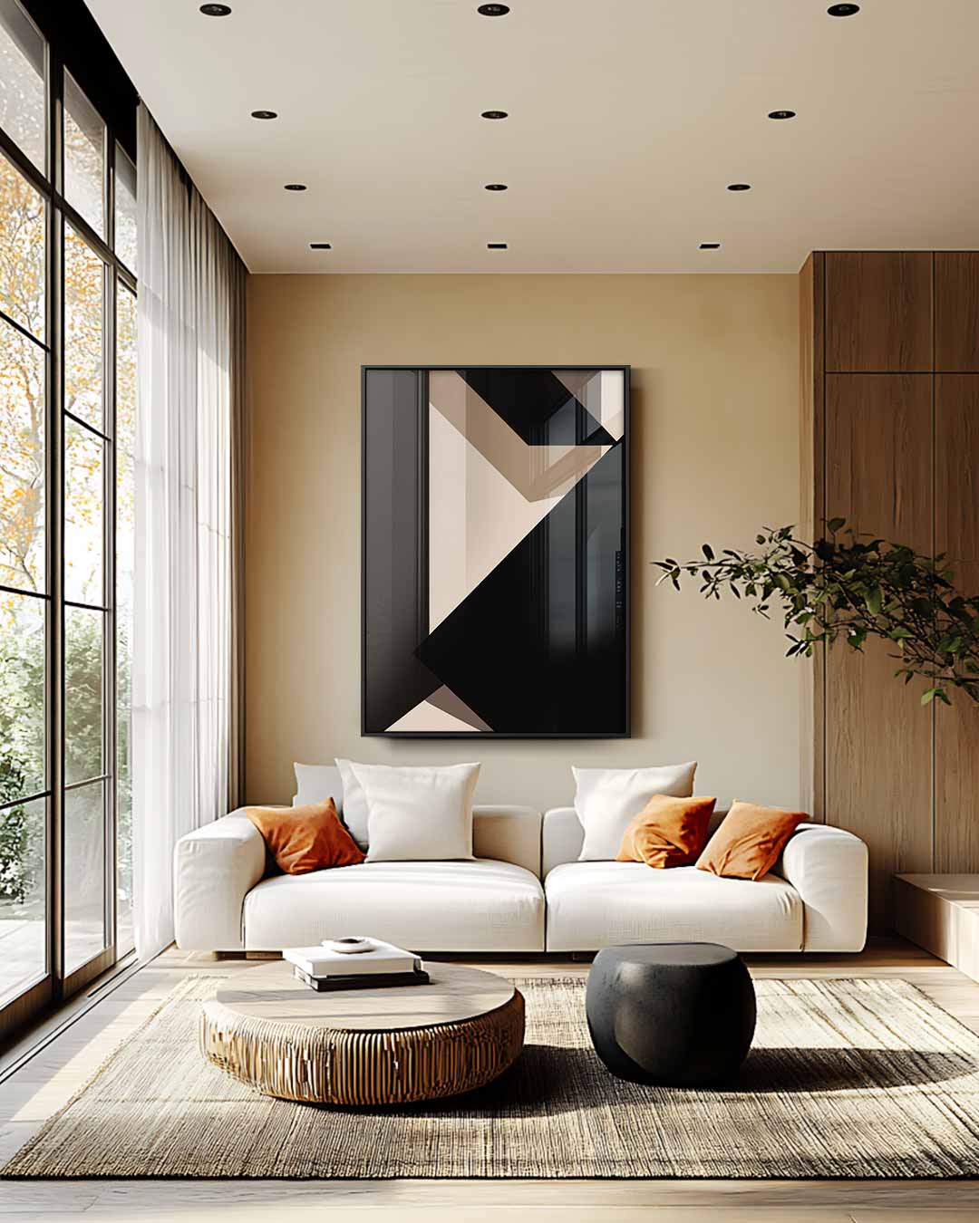 Abstracte Geometrische Compositie Kunstwerk-canvas-dibond-plexiglas-wanddecoratie-WallArtistic