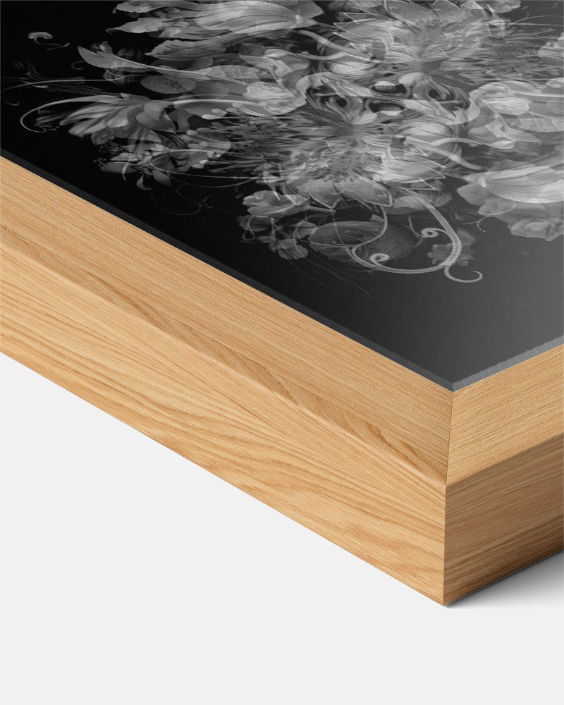 Mystieke Bloemenpracht in Zwart-Wit Poster-WallArtistic