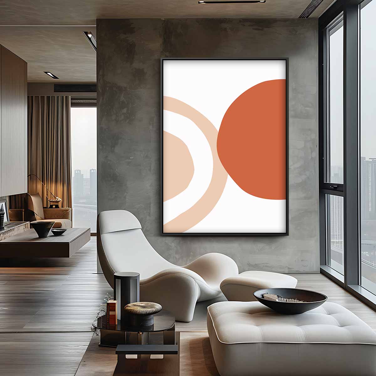 Abstracte Zonnekringen Canvas Kunstwerk-canvas-dibond-plexiglas-wanddecoratie-WallArtistic