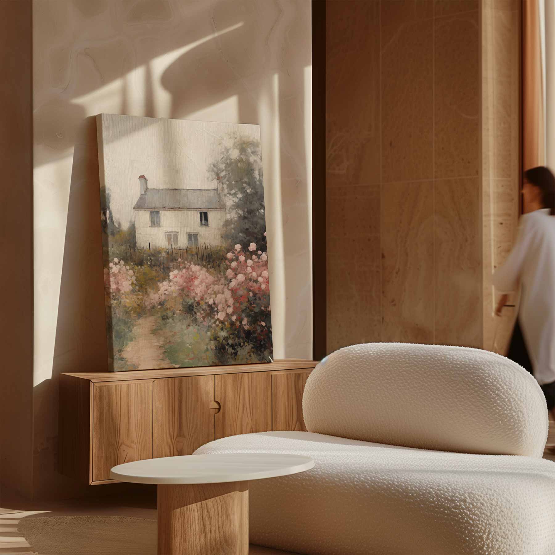 Romantisch Landhuis met Rozentuin Kunstwerk-canvas-dibond-plexiglas-wanddecoratie-WallArtistic