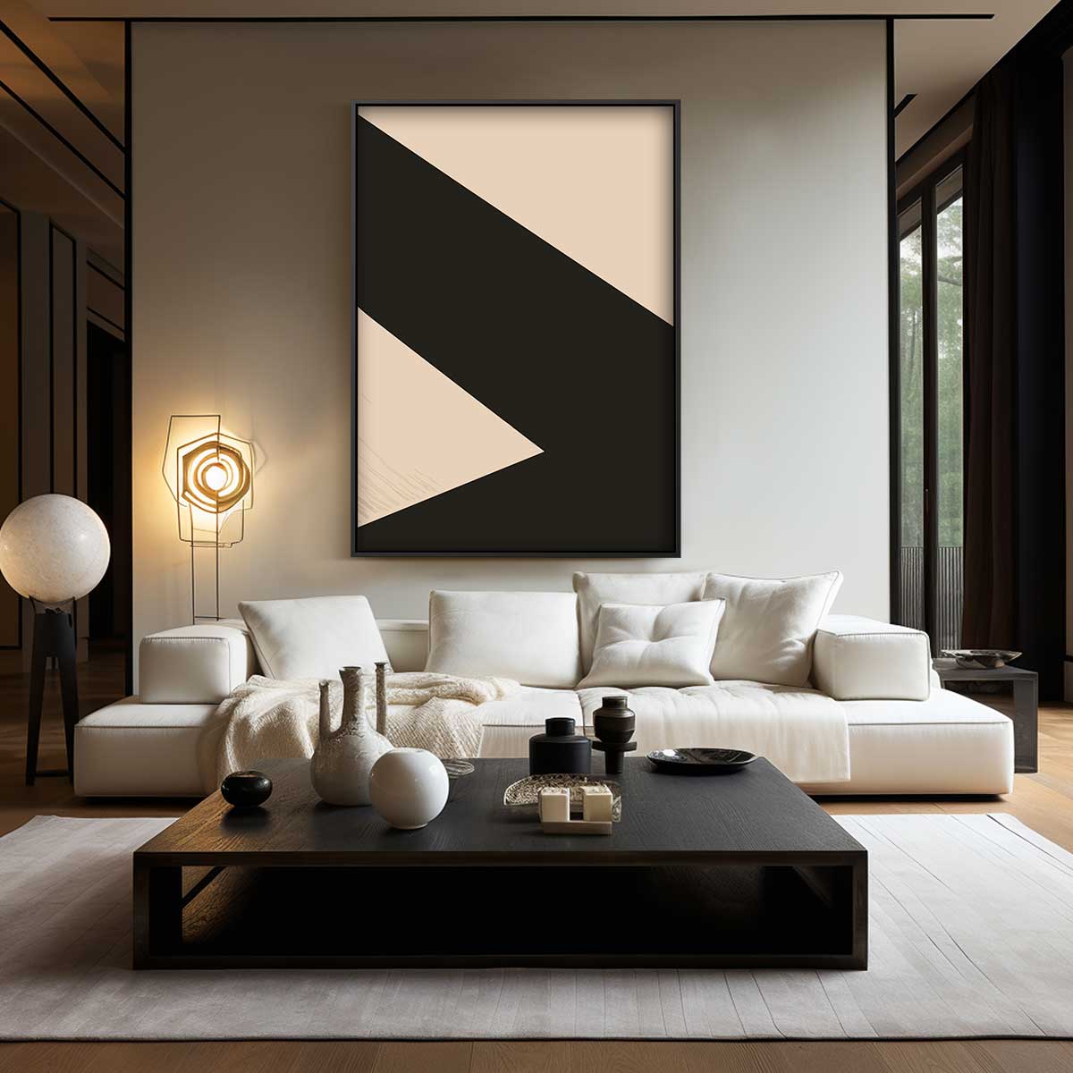 Geometrisch Schaduwspel Kunstwerk-canvas-dibond-plexiglas-wanddecoratie-WallArtistic