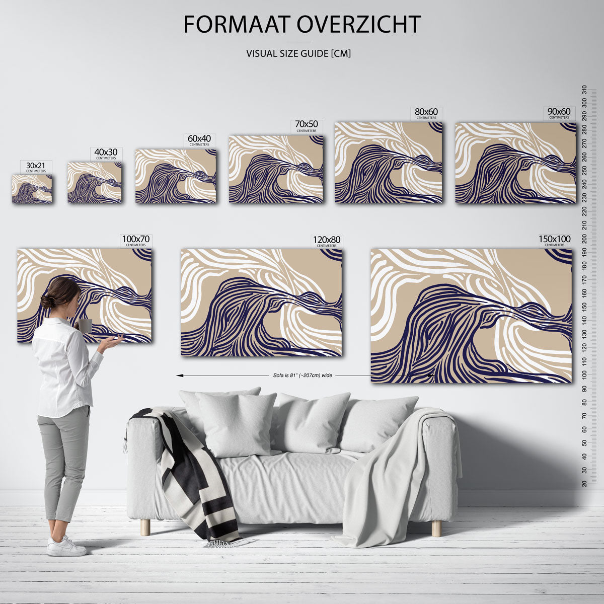 Golvende lijnen Poster