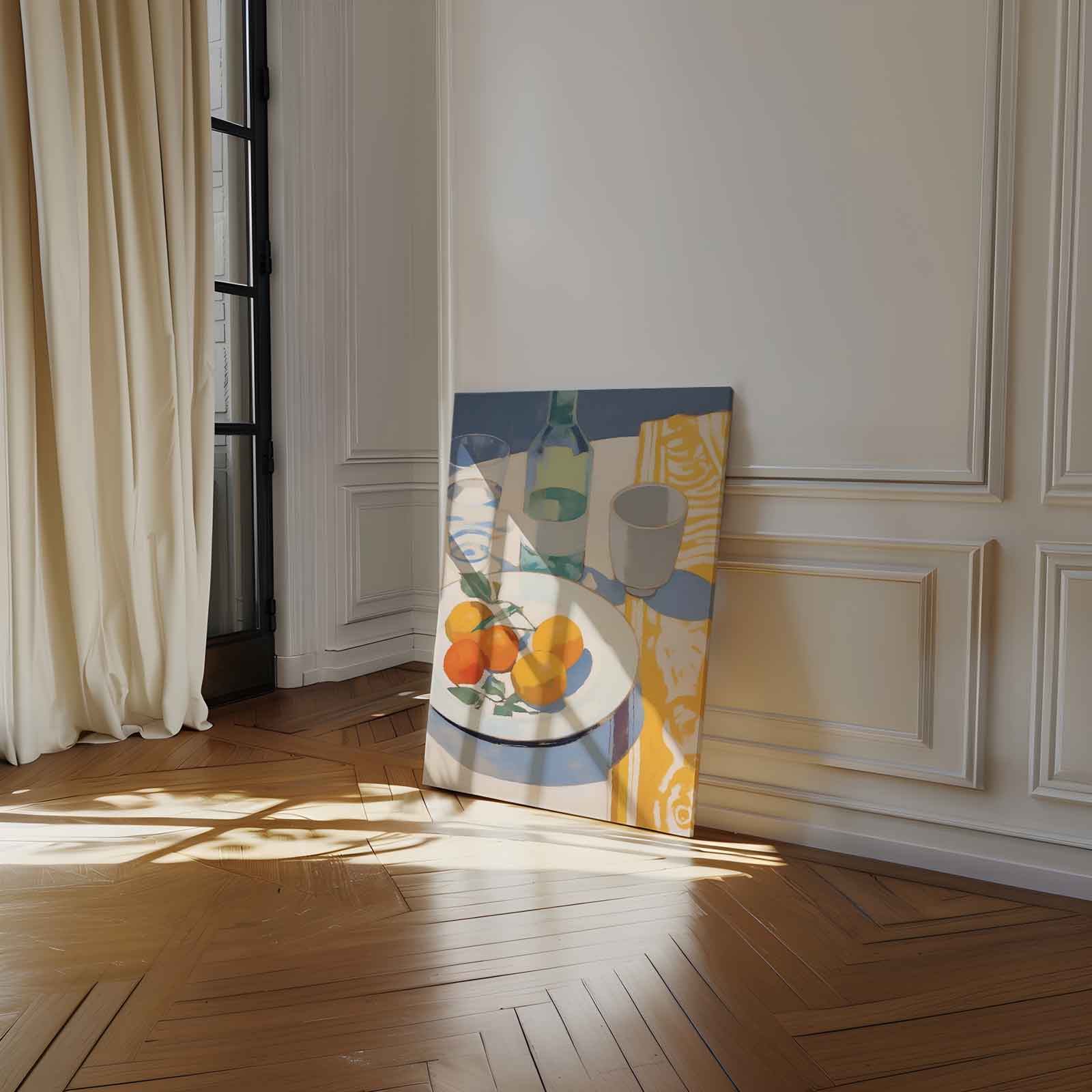 Mediterraanse Stilleven in Zonlicht Kunstwerk-canvas-dibond-plexiglas-wanddecoratie-WallArtistic