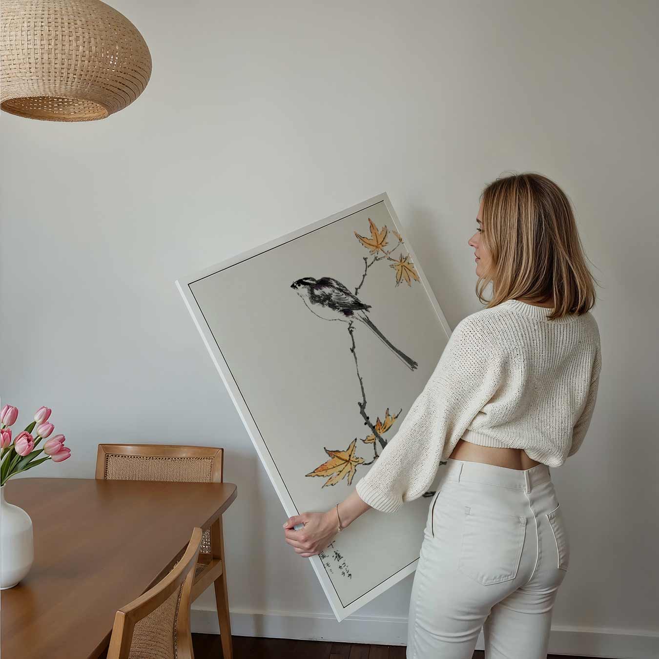 Rustieke Vogel op Herfsttak Poster
