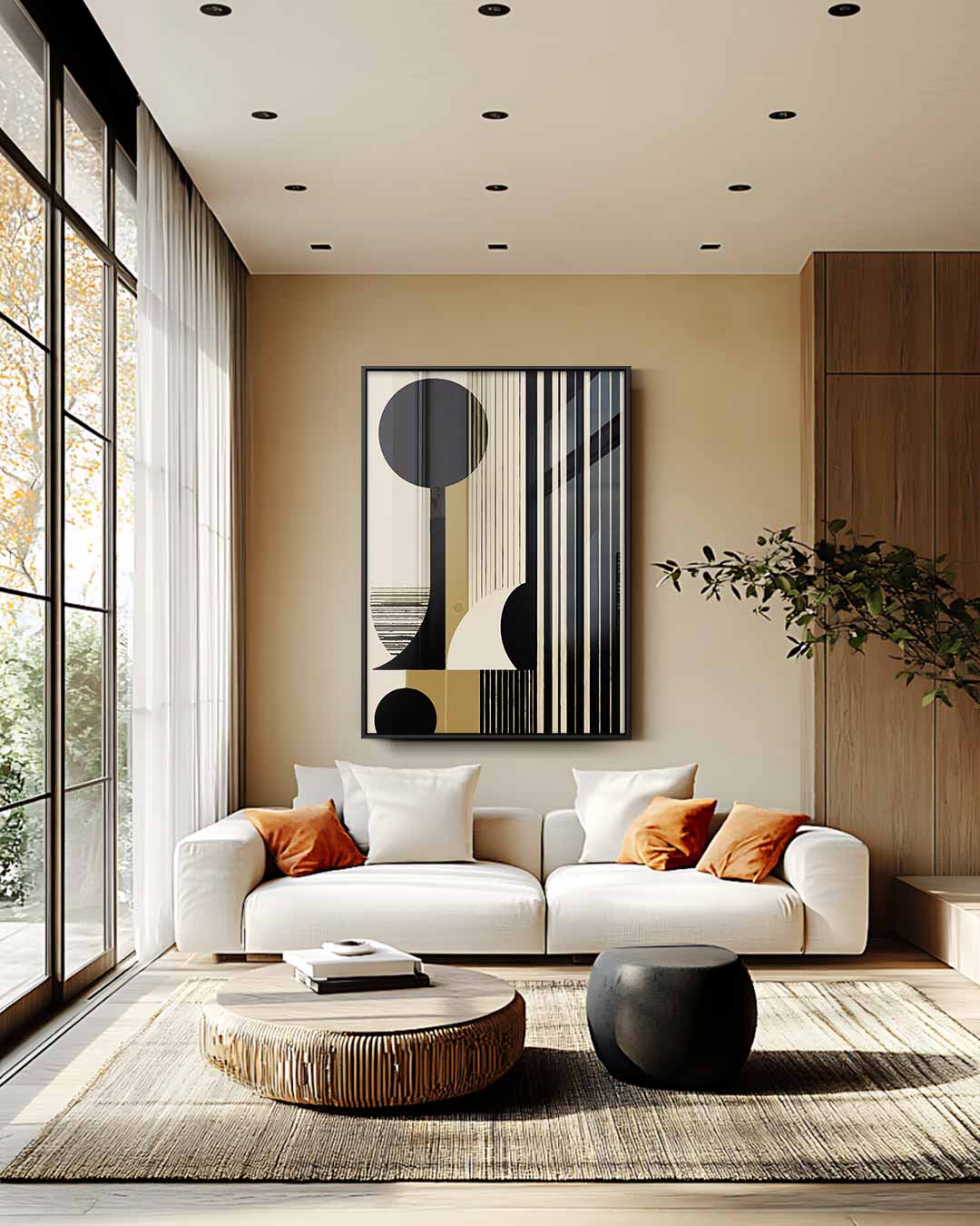 Moderne Geometrische Abstractie Kunstwerk-canvas-dibond-plexiglas-wanddecoratie-WallArtistic