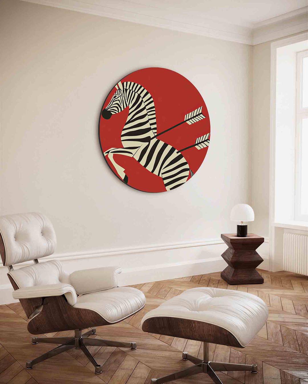 Zebra met pijlen Muurcirkel