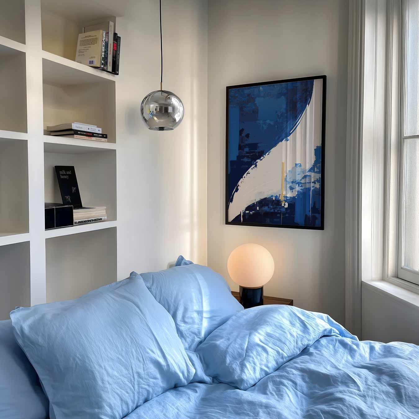 Abstracte Blauwe Golven Poster
