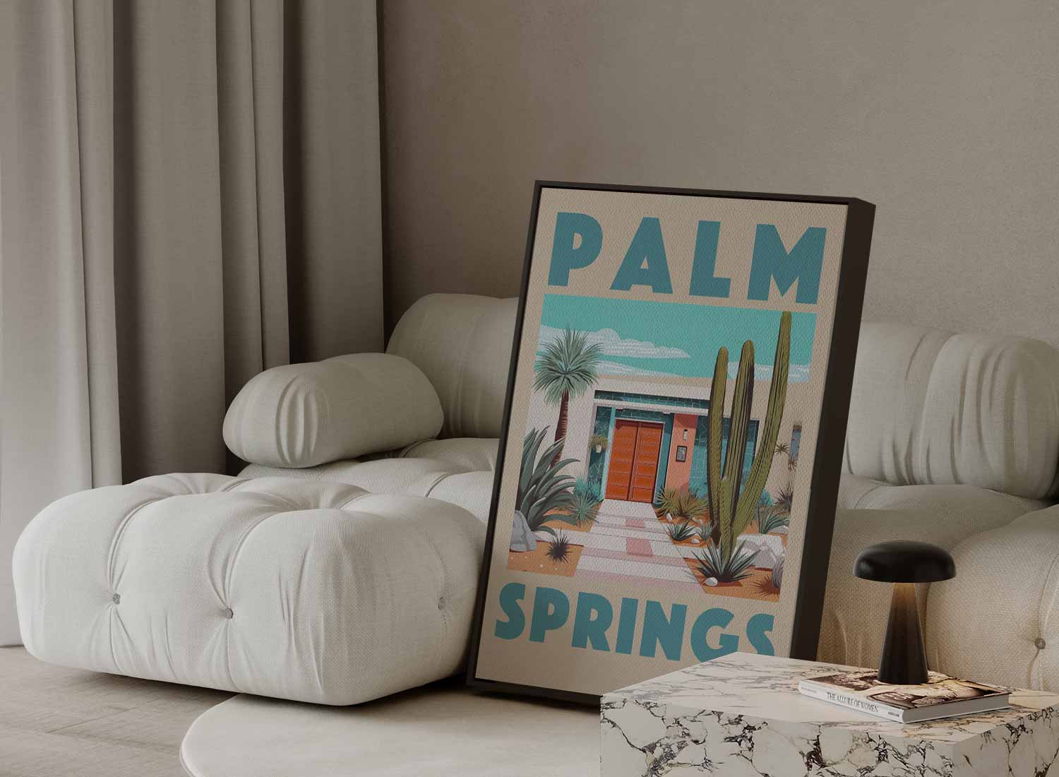 Palm Springs Retro Kunstwerk-canvas-dibond-plexiglas-wanddecoratie-WallArtistic