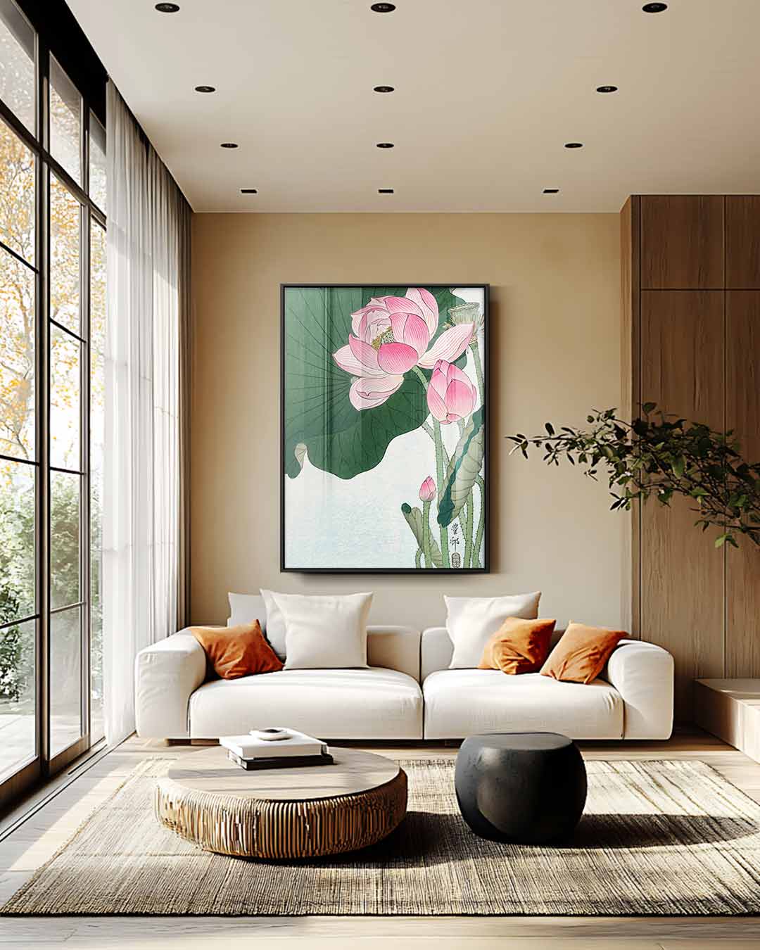 Vrolijke Lotus Droom Kunstwerk-canvas-dibond-plexiglas-wanddecoratie-WallArtistic