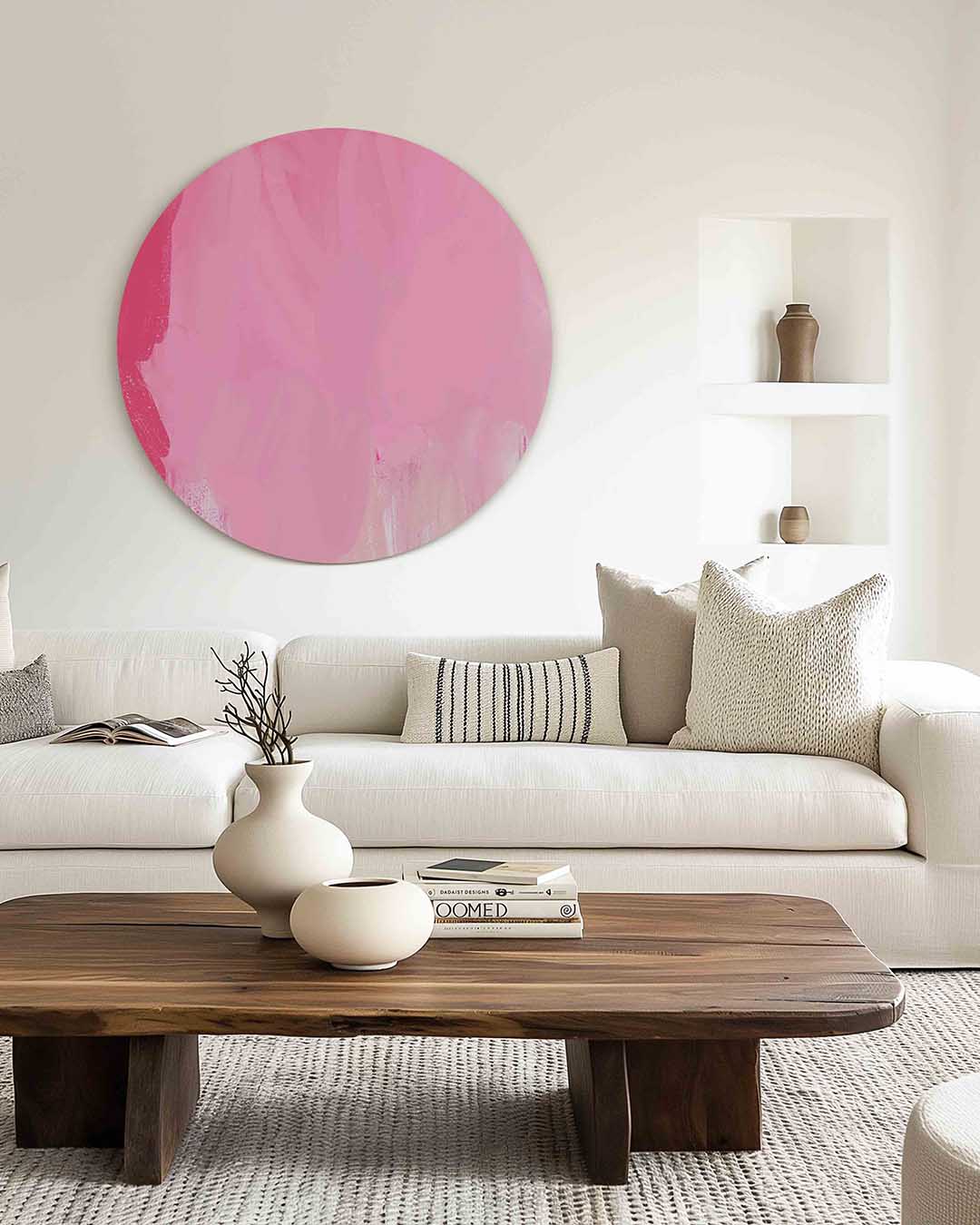 Roze tinten Muurcirkel