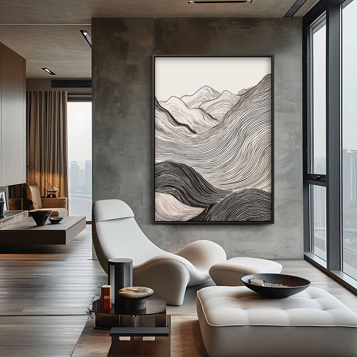 Linnen Bergenlandschap Kunstwerk-canvas-dibond-plexiglas-wanddecoratie-WallArtistic