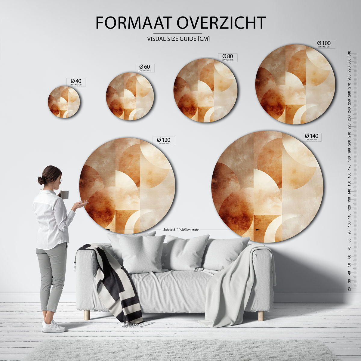 Abstracte vormen Muurcirkel
