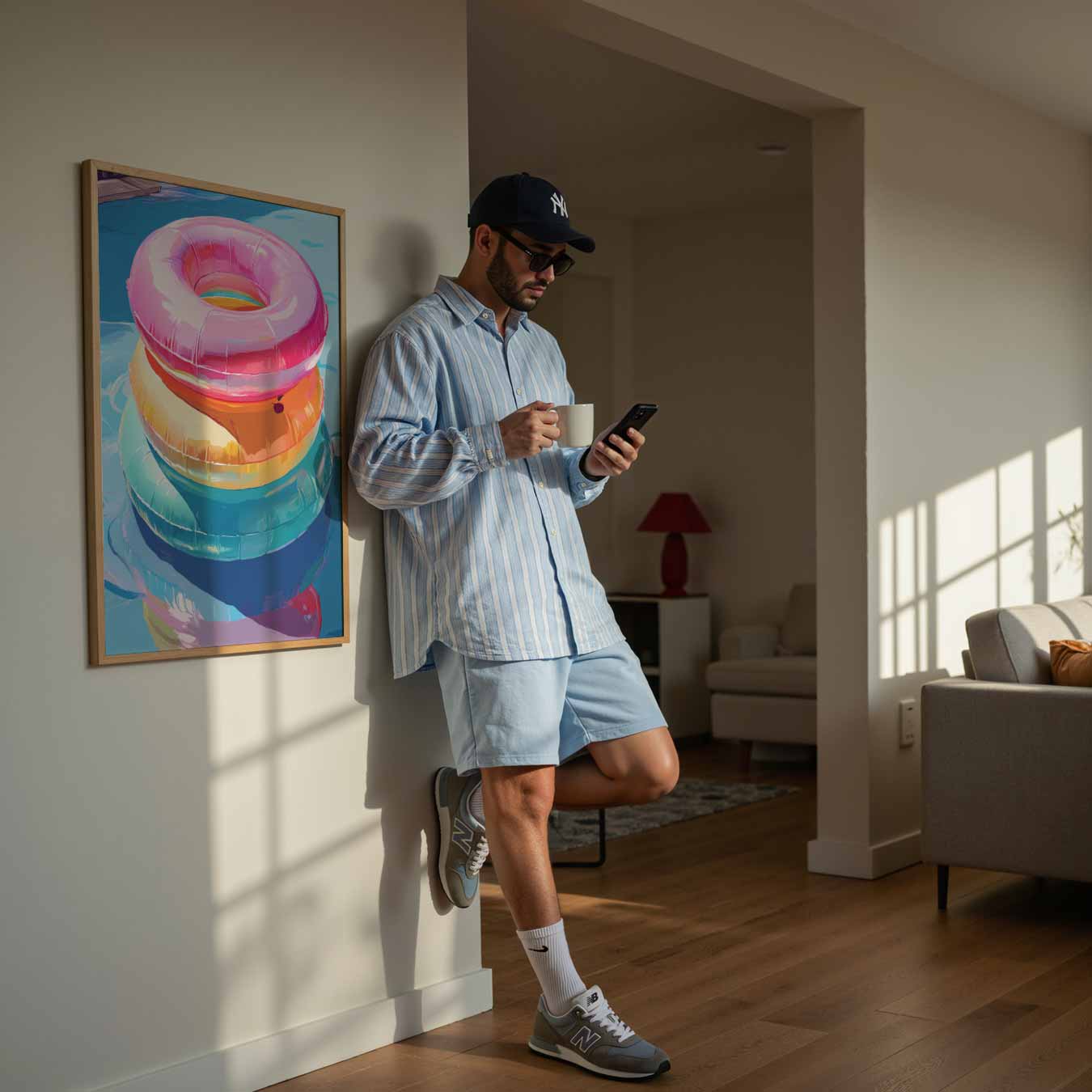 Zomerse Zwemband Stapel Poster-WallArtistic